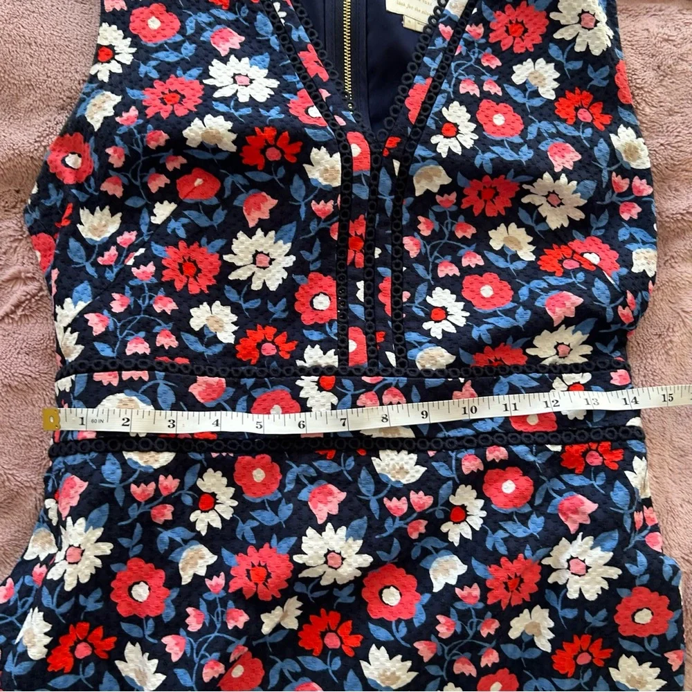 Kate Spade Navy Pink Daisy Jacquard Mini Sheath Dress Size 6